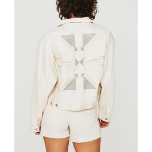 AG Adriano Goldschmied Mirah Cropped Trucker Jacket Embroidered Women’s S